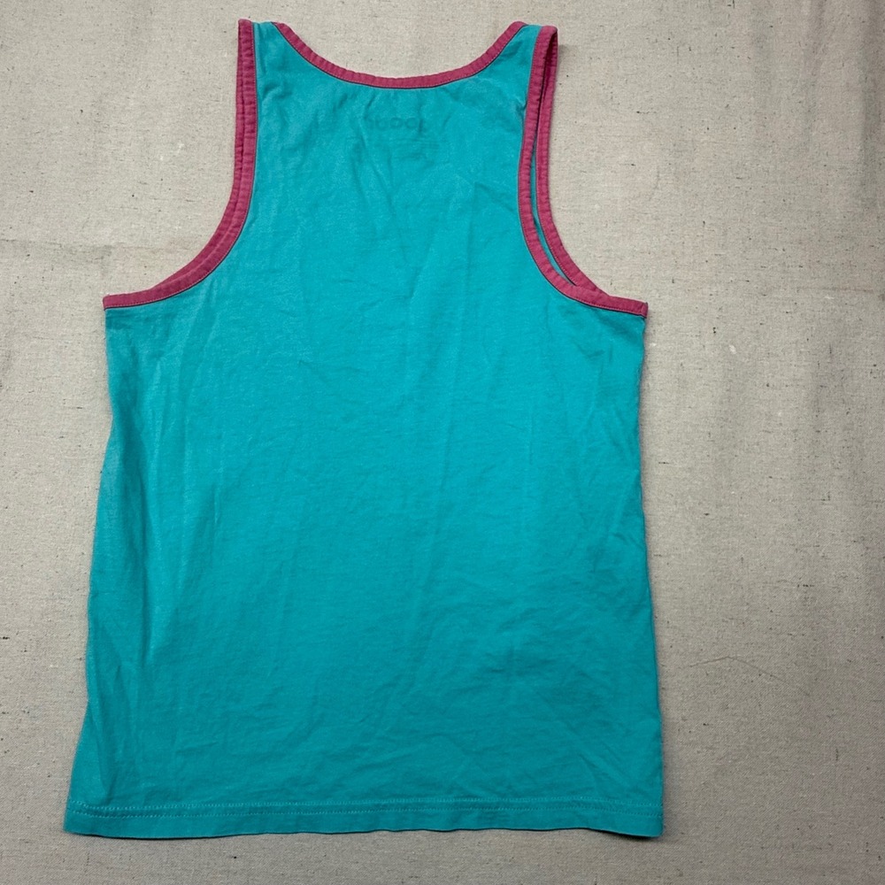 Goodr Womens Graphic Tank Top Teal Blue Pink Logo Activewear Running Shirt Small - Picture 2 of 6